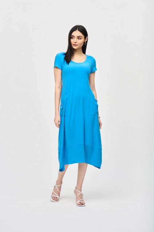 Joseph Ribkoff French Blue Cocoon Dress Style 241156