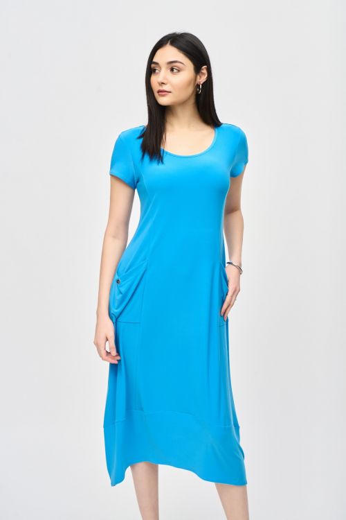 Joseph Ribkoff French Blue Cocoon Dress Style 241156