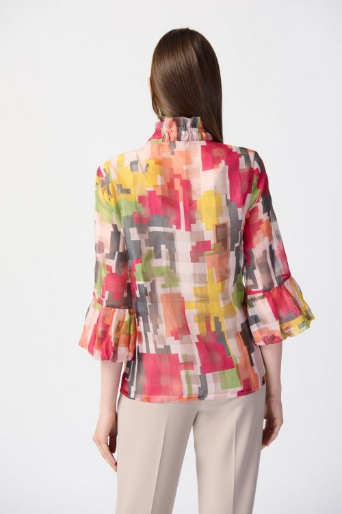 Joseph Ribkoff Multi Abstract Print Jacket Style 241222