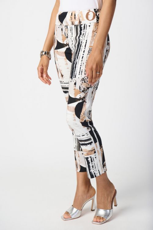 Joseph Ribkoff Vanilla/Multi Cropped Pants Style 241265