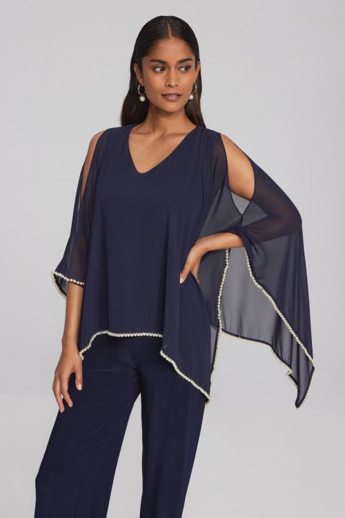 Joseph Ribkoff Midnight Blue Poncho Top Style 241715