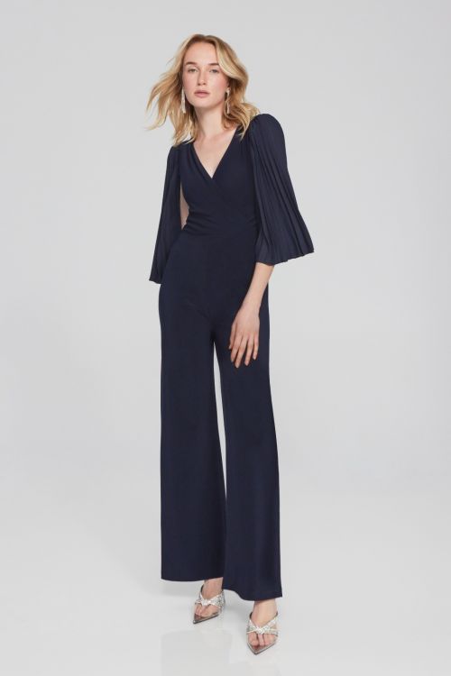 Joseph Ribkoff Midnight Blue Wide-Leg Jumpsuit Style 241782