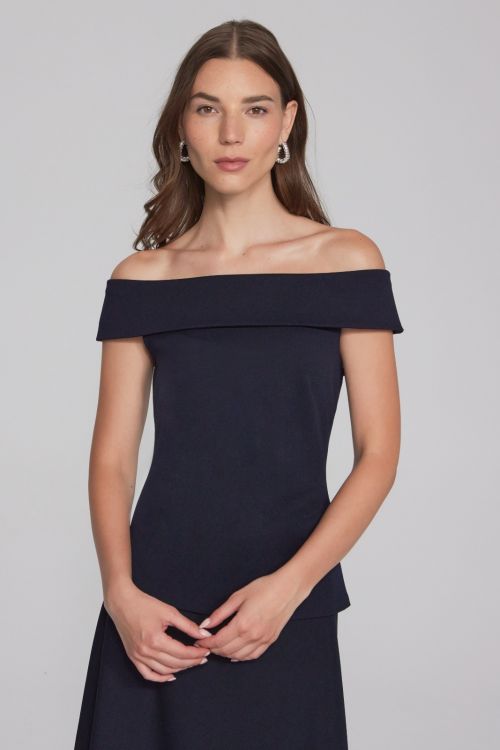 Joseph Ribkoff Midnight Blue Off-the-Shoulder Top Style 241787