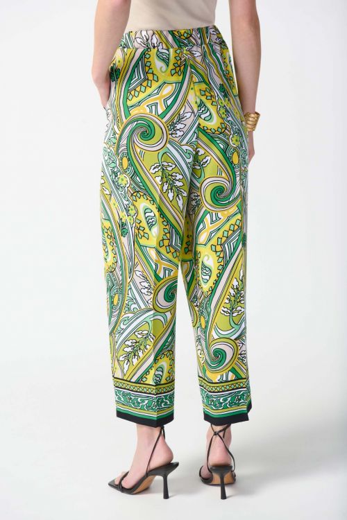 Joseph Ribkoff Vanilla/Multi Paisley Print Crop Pants Style 242010