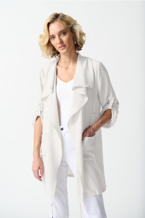 Joseph Ribkoff White Gauze Boxy Cover Up Style 242058