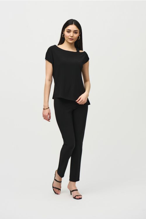 Joseph Ribkoff Black Asymmetrical Top Style 242084