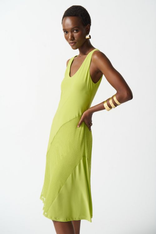 Joseph Ribkoff Key Lime Asymmetrical Sleeveless Dress Style 242110