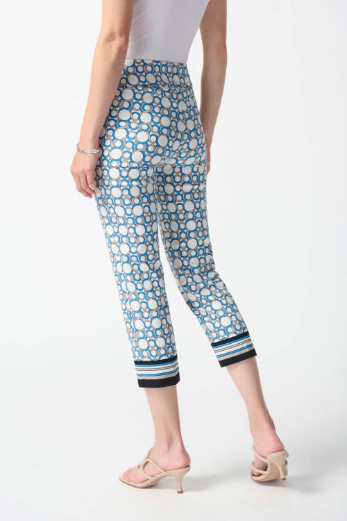 Joseph Ribkoff Vanilla/Multi Geometric Print Crop Pants Style 242148