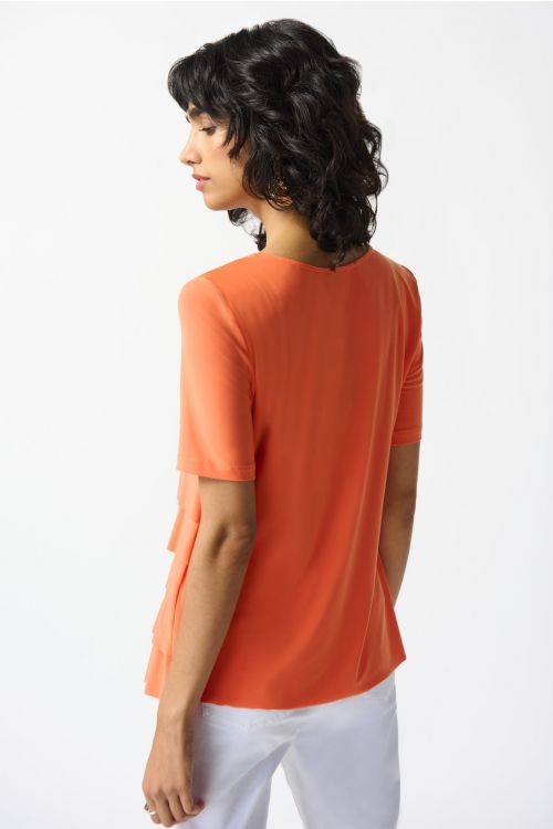 Joseph Ribkoff Mandarin Flared Ruffle Top Style 242214