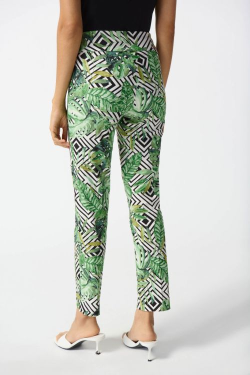 Joseph Ribkoff Vanilla/Multi Abstract Print Crop Pants Style 242223