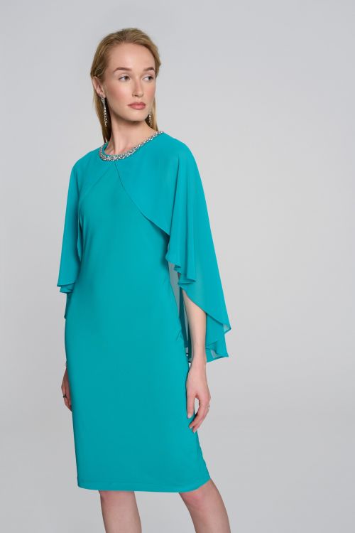 Joseph Ribkoff Ocean Blue Cape Dress Style 242731