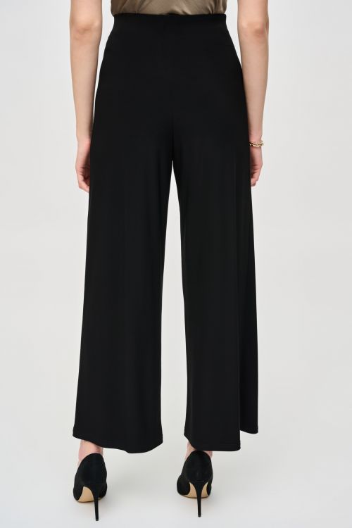 Joseph Ribkoff Black Wide-Leg Wrap Pants Style 243028