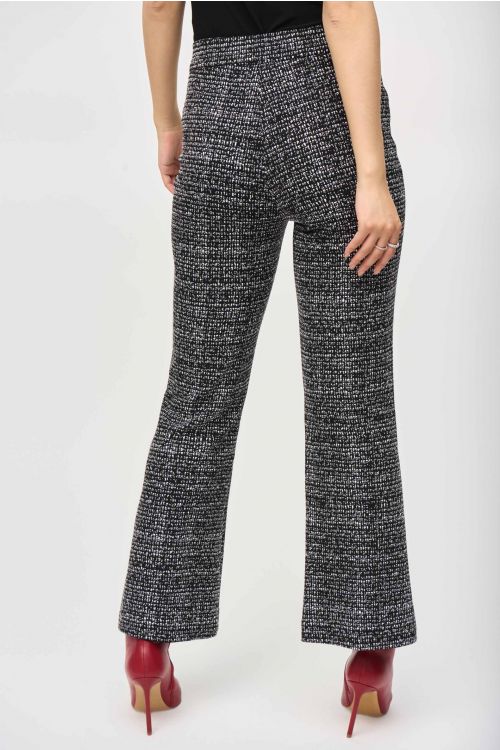 Joseph Ribkoff Black/Off-White Abstract Print Pants Style 243047