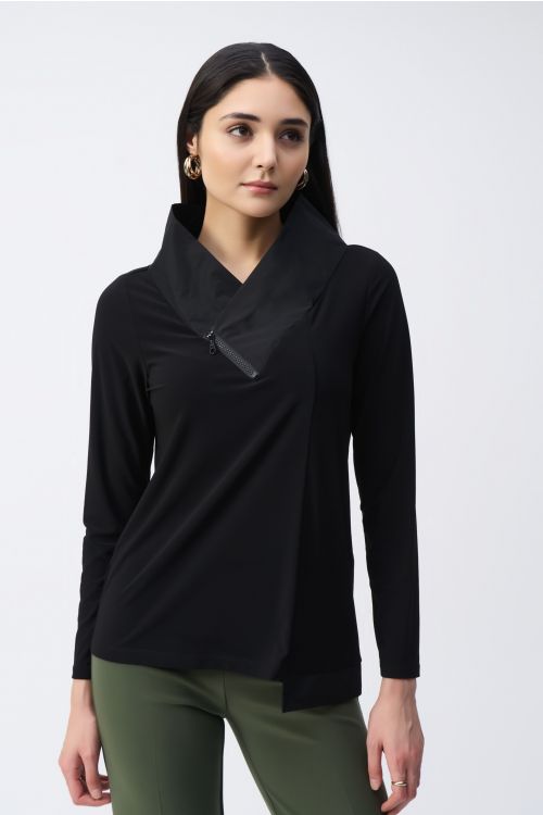 Joseph Ribkoff Black Asymmetrical Top Style 243065