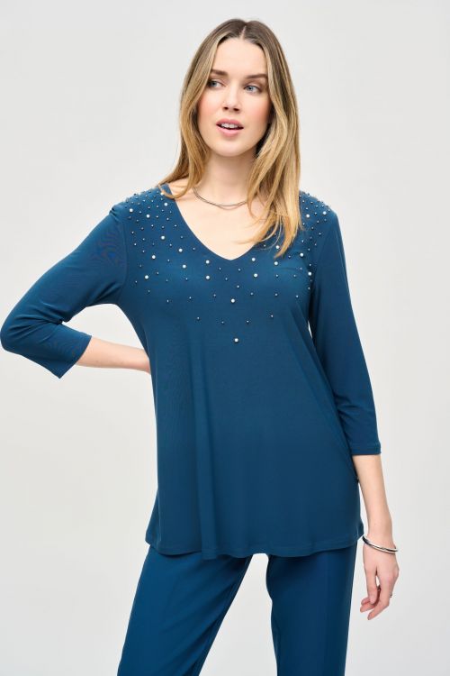 Joseph Ribkoff Nightfall Fit-and-Flare Top Style 243075