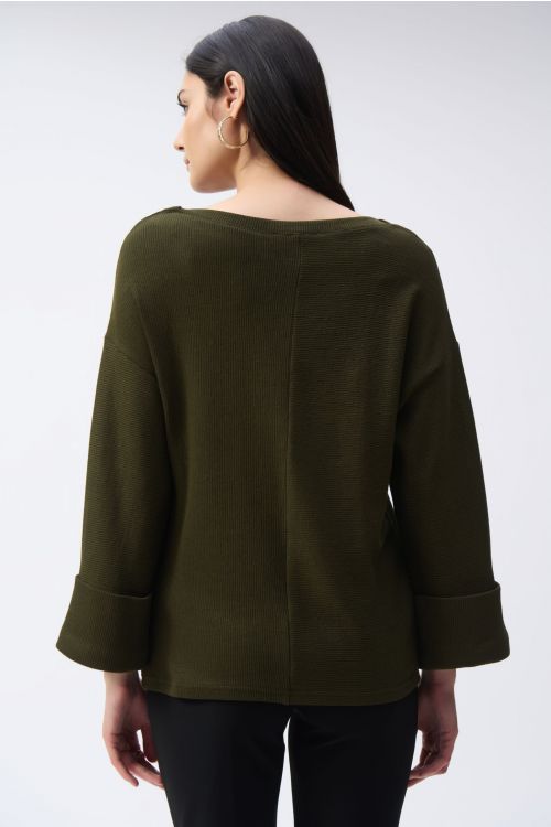 Joseph Ribkoff Olive/Black Boxy Top Style 243103