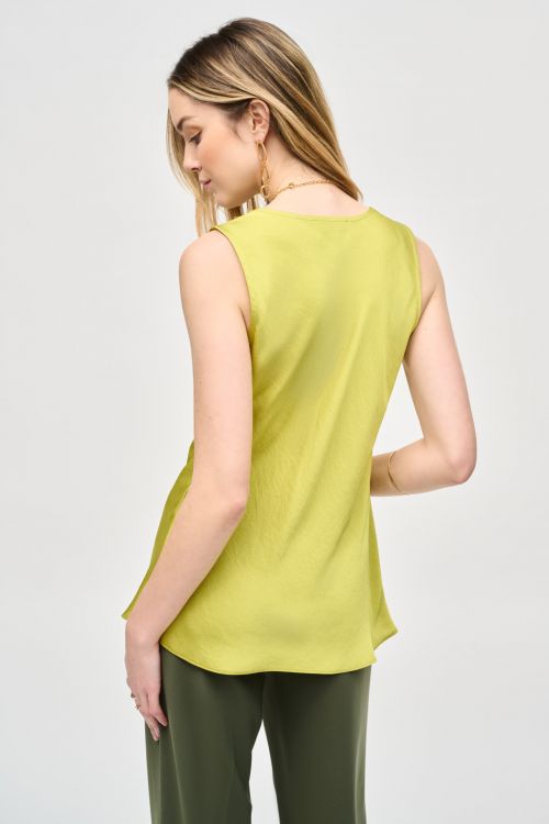 Joseph Ribkoff Wasabi Satin Straight Sleeveless Top Style 243125