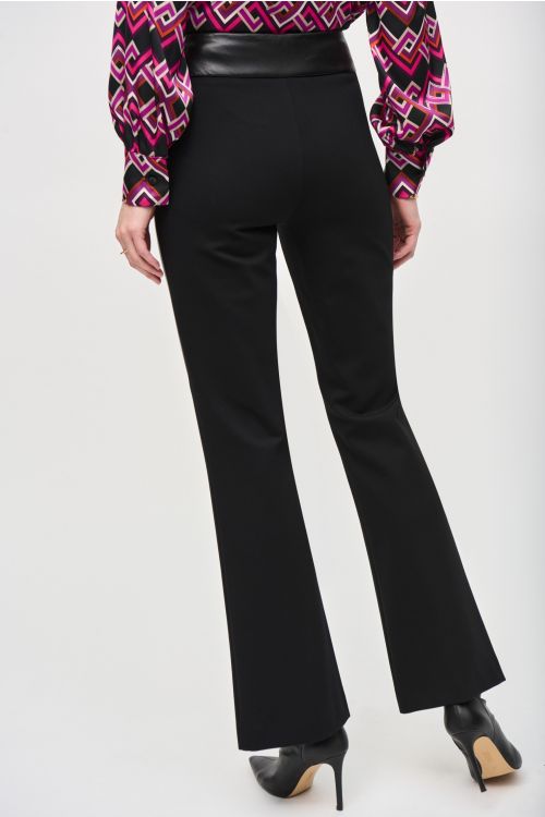 Joseph Ribkoff Black Slit Hem Flared Pants Style 243139