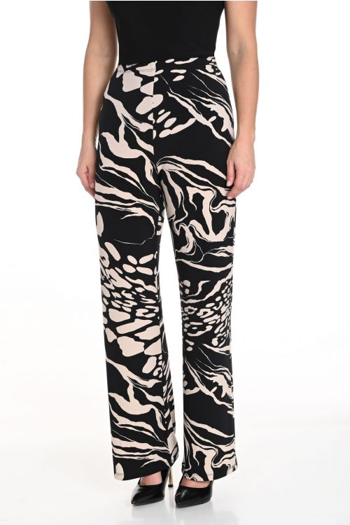 Frank Lyman Champagne/Black Abstract Print Pants Style 243144