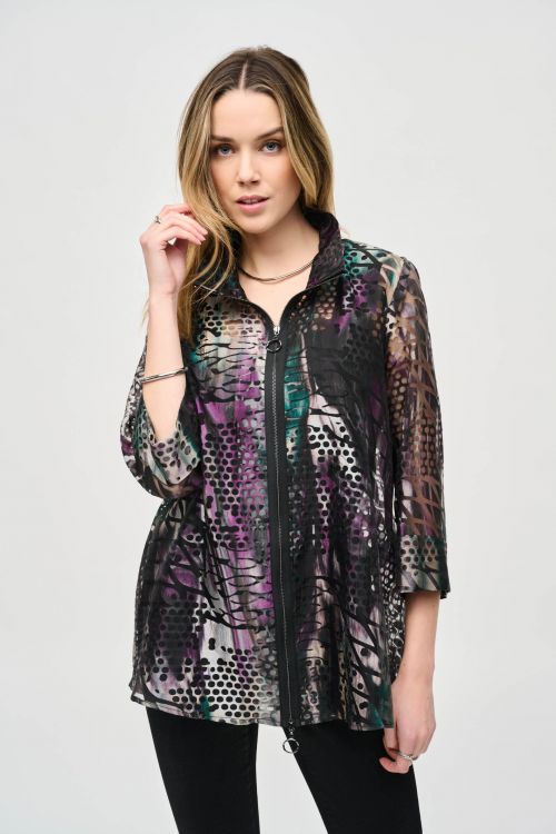 Joseph Ribkoff Organza Abstract Print Jacket Style 243170