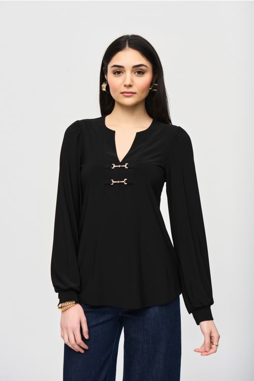 Joseph Ribkoff Black Flared Top Style 243185