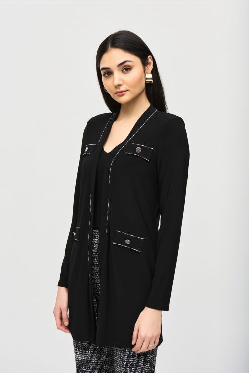 Joseph Ribkoff Black Trimmed Cardigan Style 243223