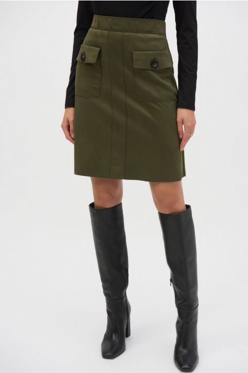 Joseph Ribkoff Iguana A-Line Faux Suede Pull-On Skirt Style 243238