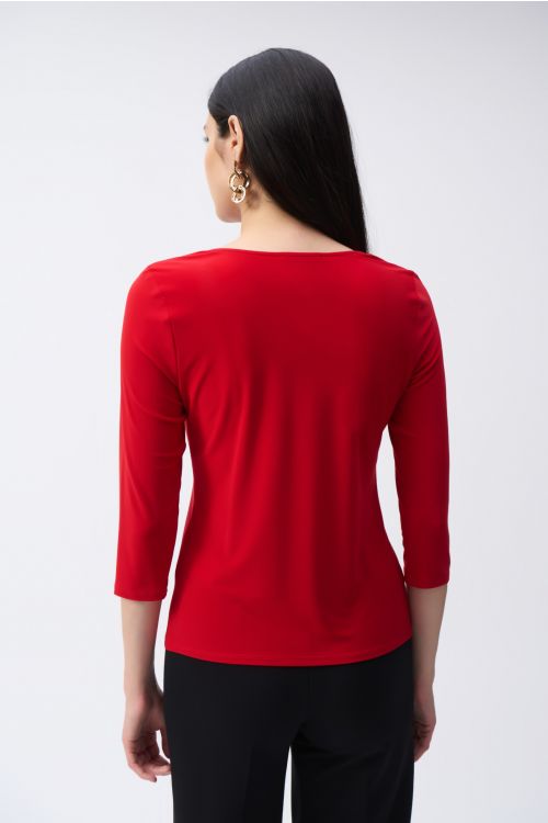 Joseph Ribkoff Lipstick Red Cowl Neck Top Style 243318