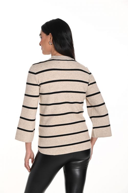 Frank Lyman Beige/Black Jacket With Stripes Style 243417U