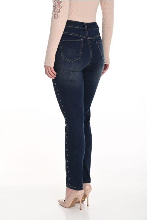 Frank Lyman Dark Blue Denim Pants Style 243493U