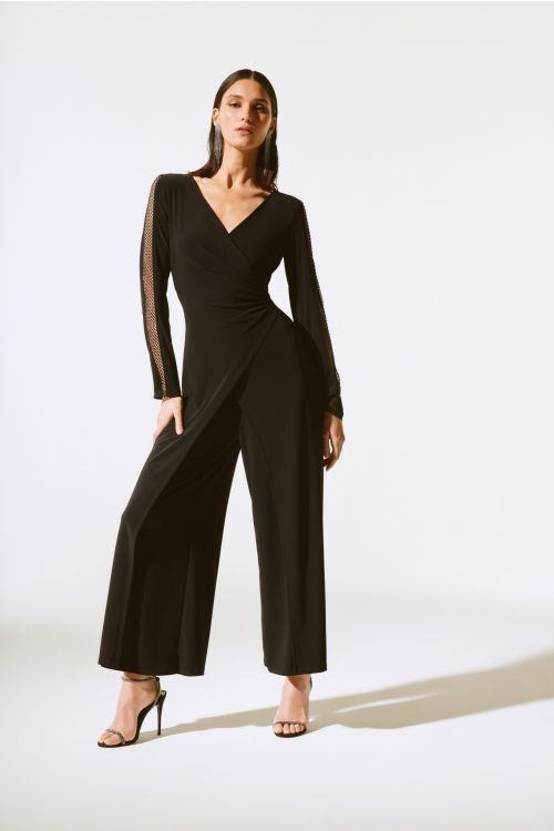 Joseph Ribkoff Black Culotte Jumpsuit Style 243722
