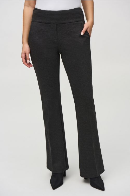 Joseph Ribkoff Charcoal Flared Pull-On Pants Style 244008