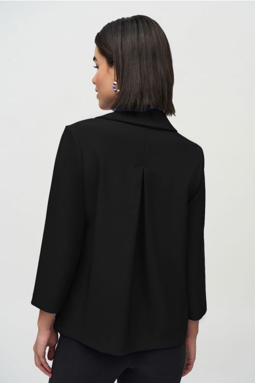 Joseph Ribkoff Black Pleated Trapeze Jacket Style 244011