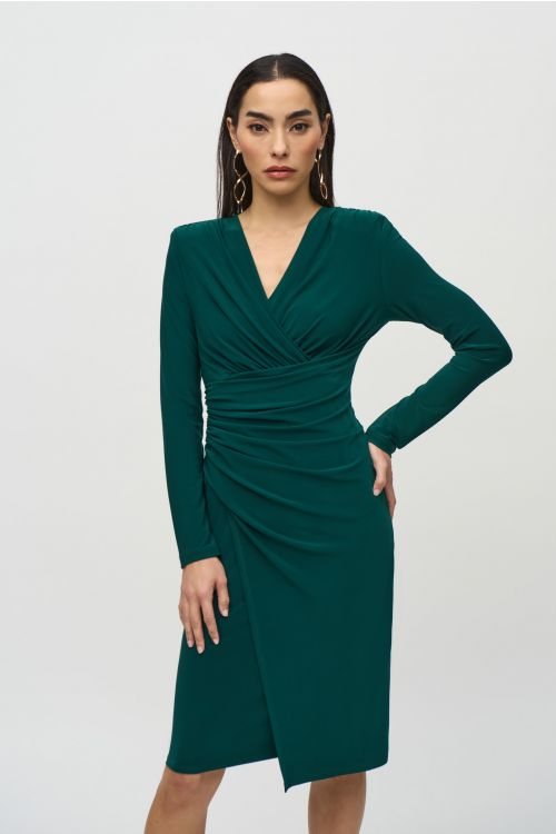 Joseph Ribkoff Absolute Green Wrap Dress Style 244024