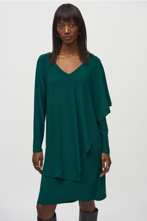 Joseph Ribkoff Absolute Green Layered Dress Style 244040