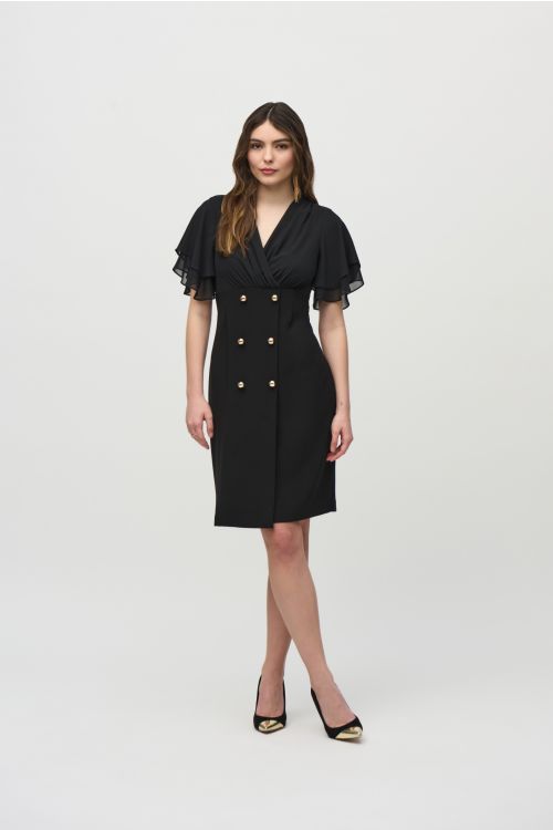 Joseph Ribkoff Black Sheath Dress Style 244126