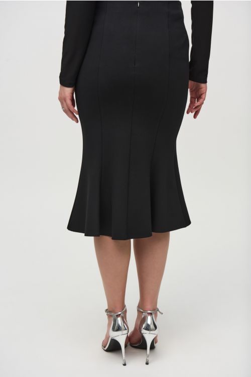 Joseph Ribkoff Black Trumpet Skirt with Rhinestones Detail Style 244136