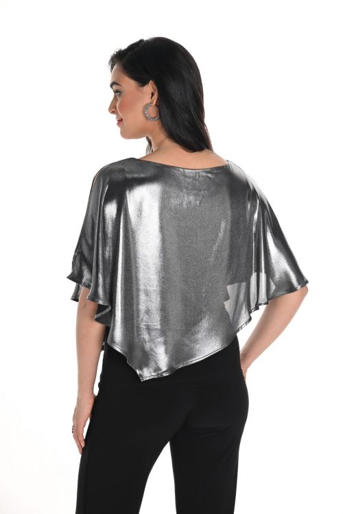 Frank Lyman Silver/Black Poncho Top Style 244143