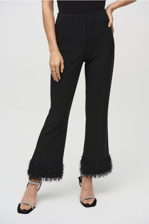 Joseph Ribkoff Black Flared Pull-on Pants Style 244193