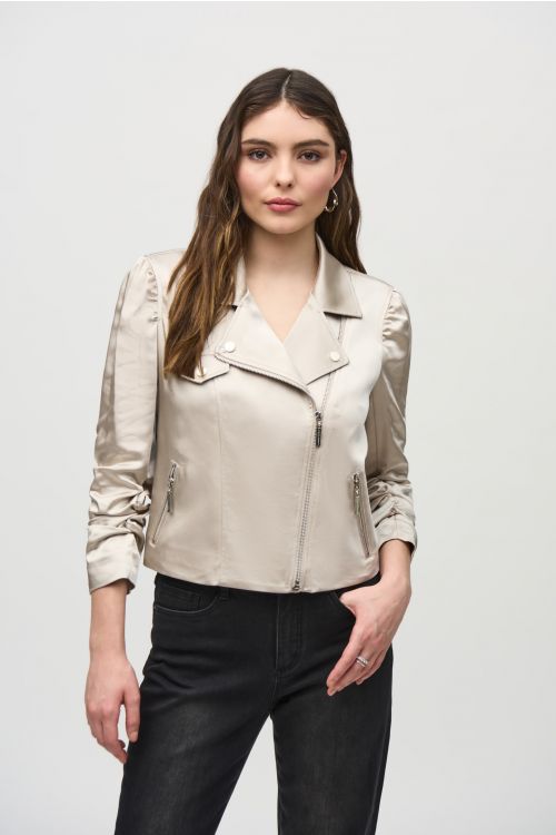 Joseph Ribkoff Moonstone Moto Jacket With Zippers Style 244903