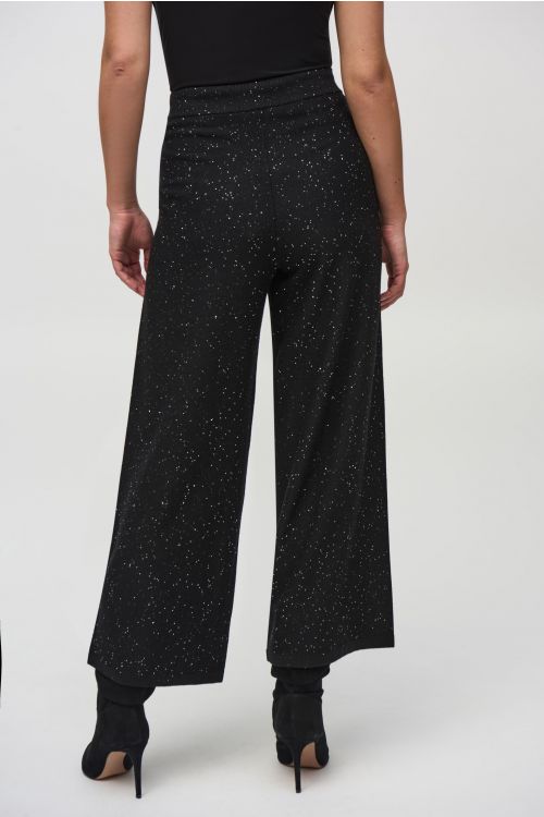 Joseph Ribkoff Black Sequin Culotte Pants Style 244922