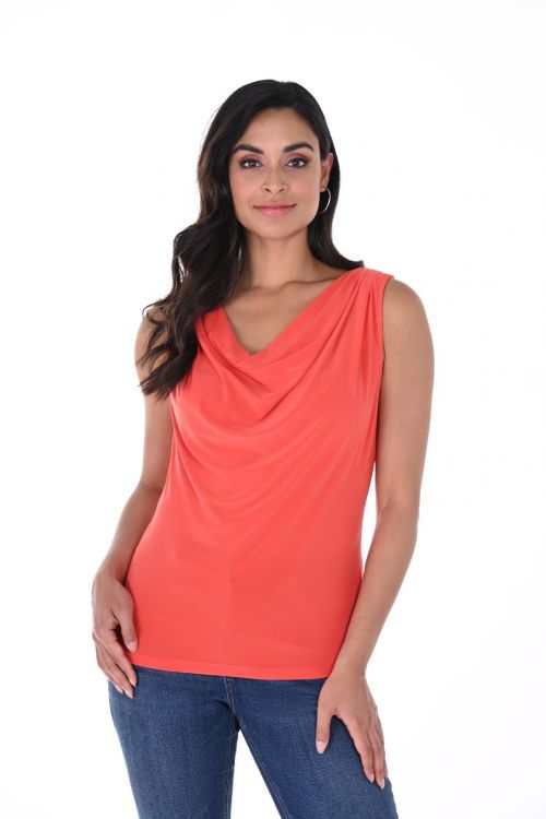 Frank Lyman Orange Sleeveless Top Style 246014