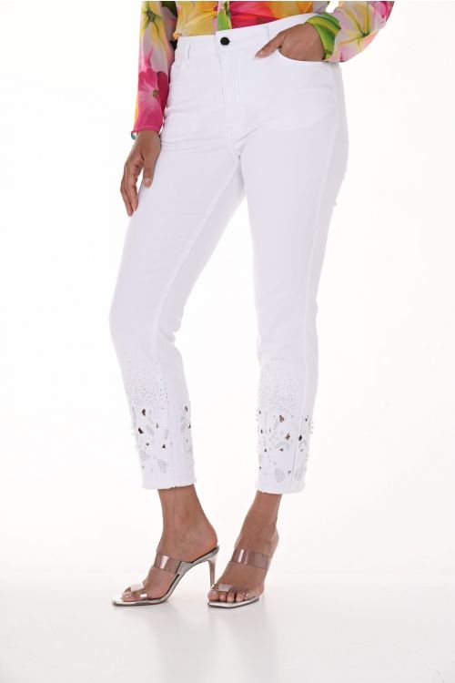 Frank Lyman White Pants With Embellishments Style 246212U