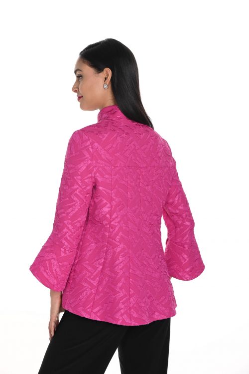 Frank Lyman Fuchsia Trapeze Textured Jacket Style 249293