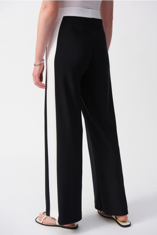 Joseph Ribkoff Black/Vanilla Wide-Leg Pull-On Pants Style 251059