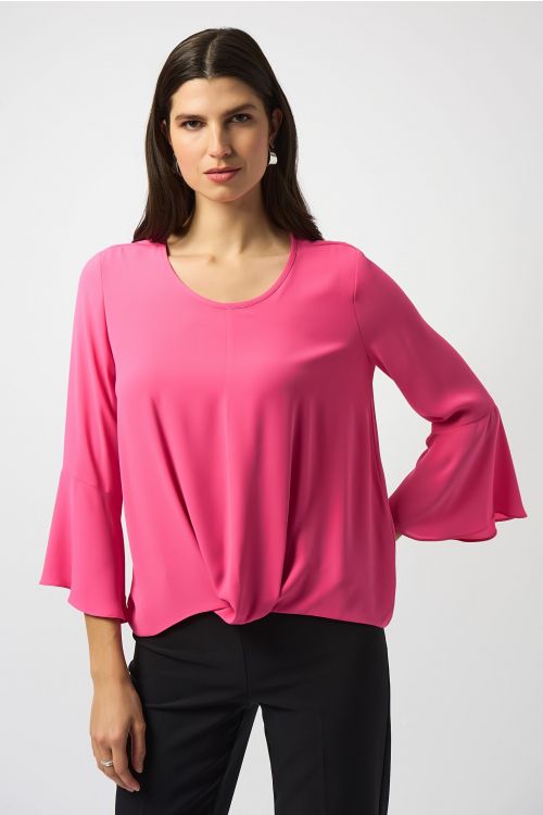 Joseph Ribkoff Bubblegum Georgette High-Low Boxy Top Style 251062