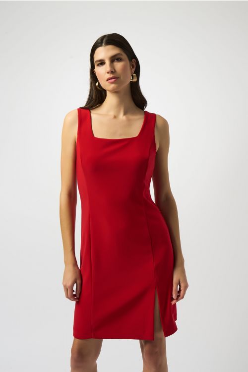 Joseph Ribkoff Radiant Red Sleeveless Sheath Dress Style 251075