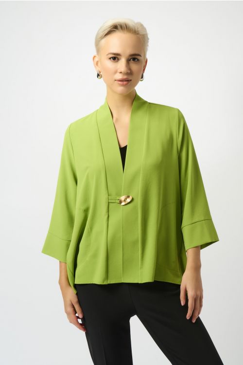 Joseph Ribkoff Greenery Textured Trapeze Jacket Style 251101