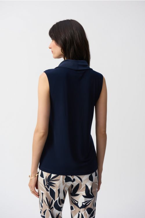 Joseph Ribkoff Midnight Blue Cowl Neck Sleeveless Top Style 251276