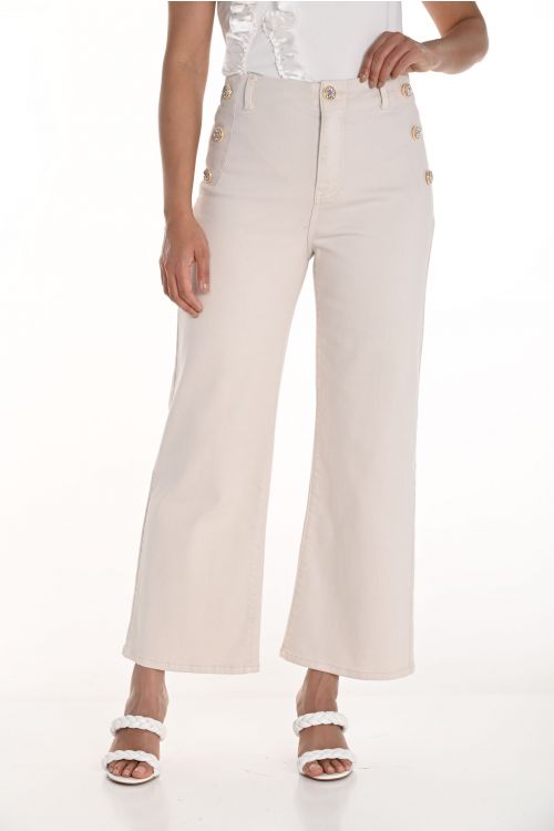 Frank Lyman Beige Wide-Leg Pants Style 256779